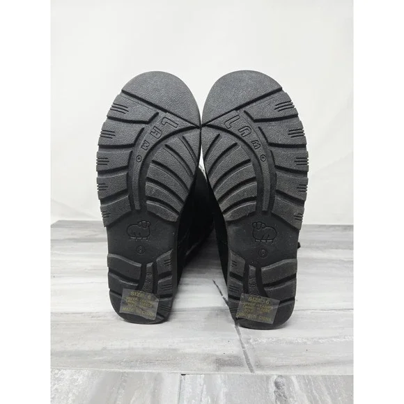 Lamo Women's Black Suede Sheepskin Lined Boots Size 6 - Picture 7 of 8